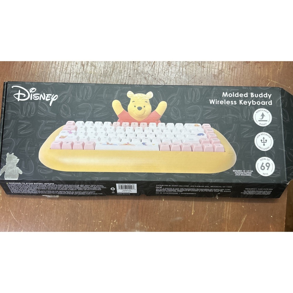 Disney Winnie The Pooh Molded Buddy Wireless Keyboard NIB W Dongle
